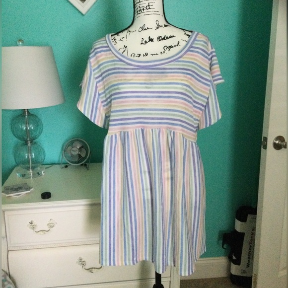 Haptics Tops - Haptics Striped Top with Flutter Sleeves NEW Size XL (12-16)